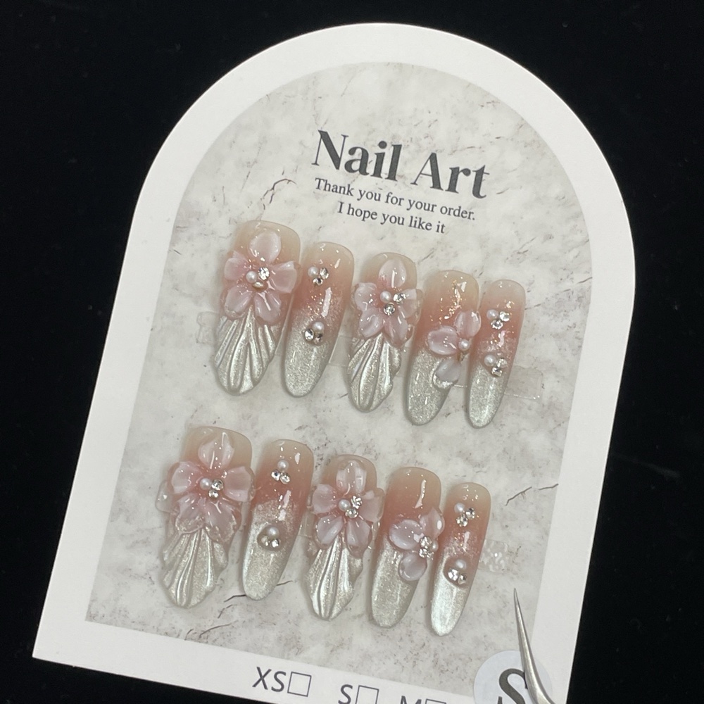 Champagne Ice couture set with hand-placed floral and crystal details